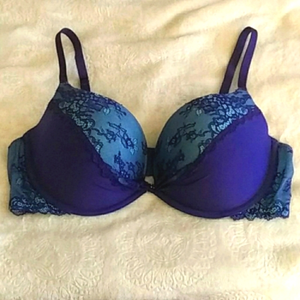 Victoria's Secret Demi Push Up Purple Teal Lace